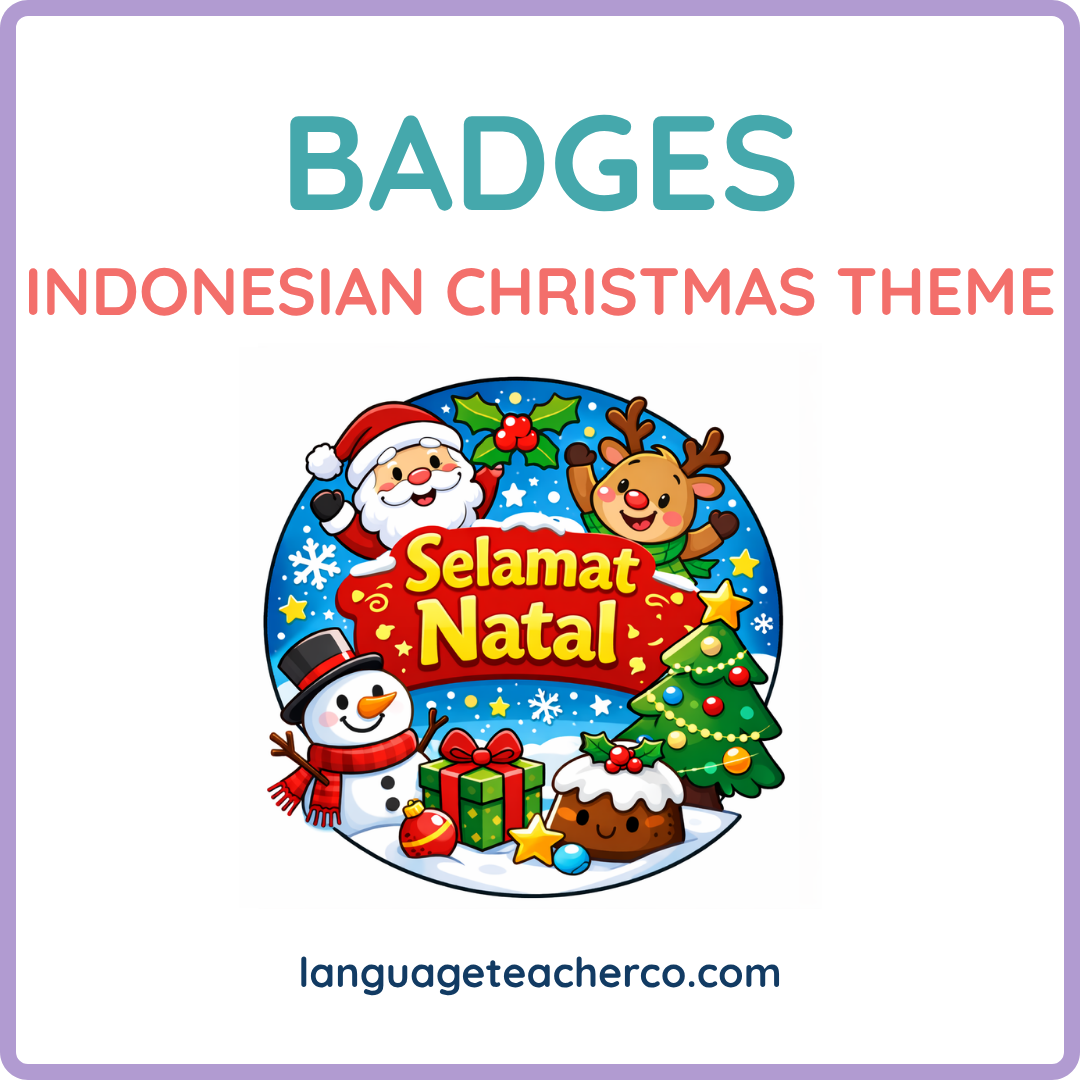 Indonesian Christmas Theme Badges