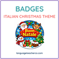 Italian Christmas Theme Badges