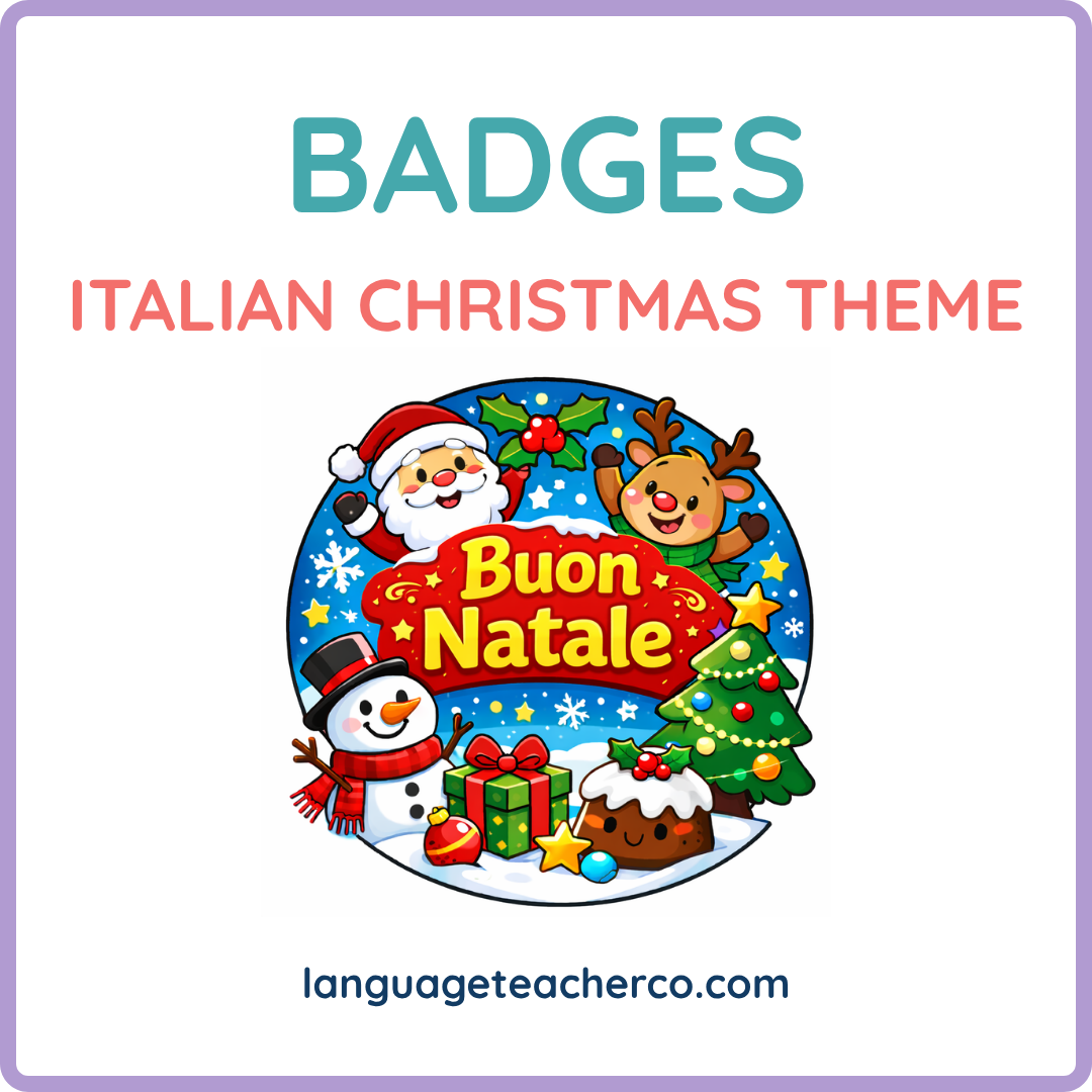 Italian Christmas Theme Badges