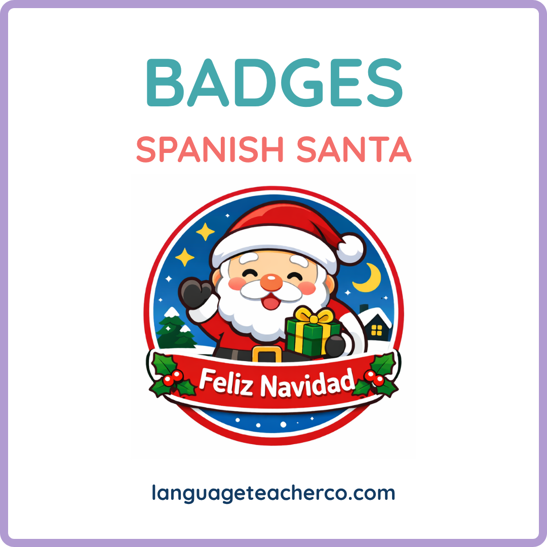 Spanish Santa Badges