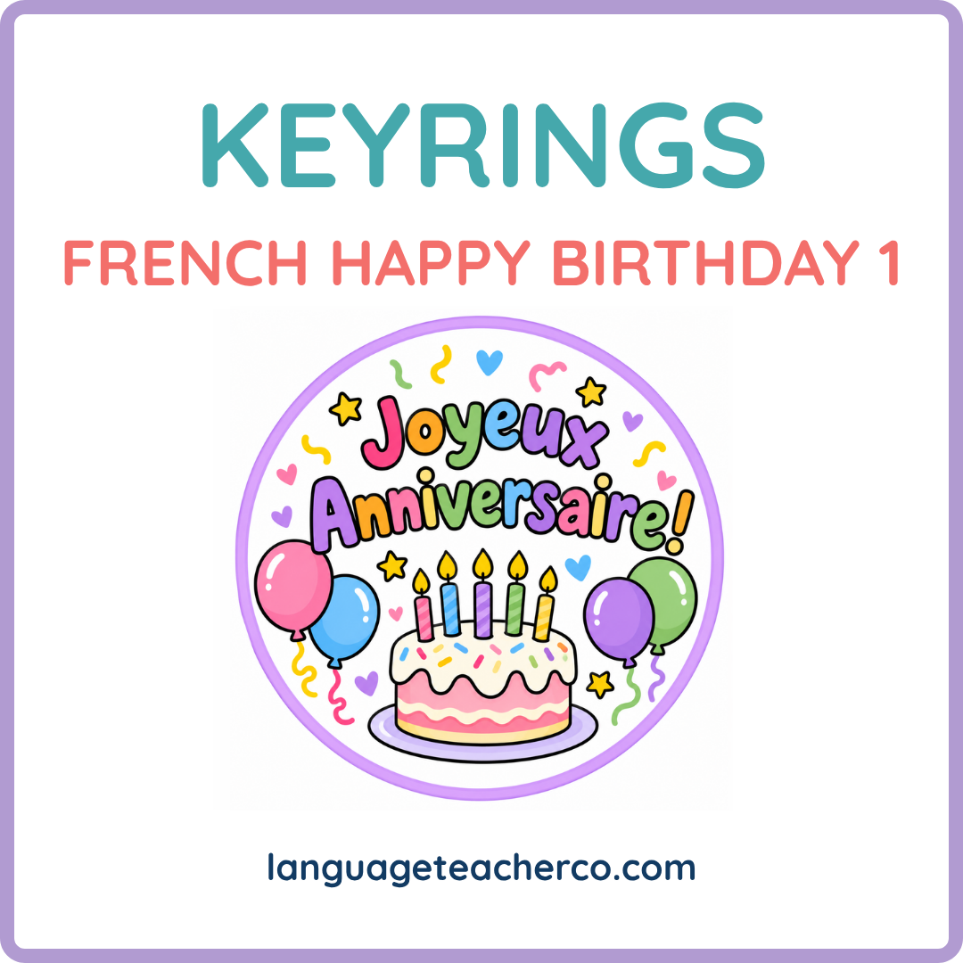 French Happy Birthday 1 Keyrings