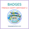 French Happy Birthday 2 Badges