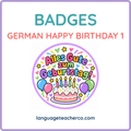 German Happy Birthday 1 Badges