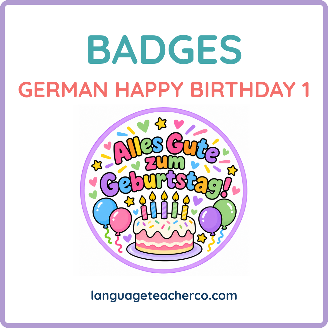 German Happy Birthday 1 Badges