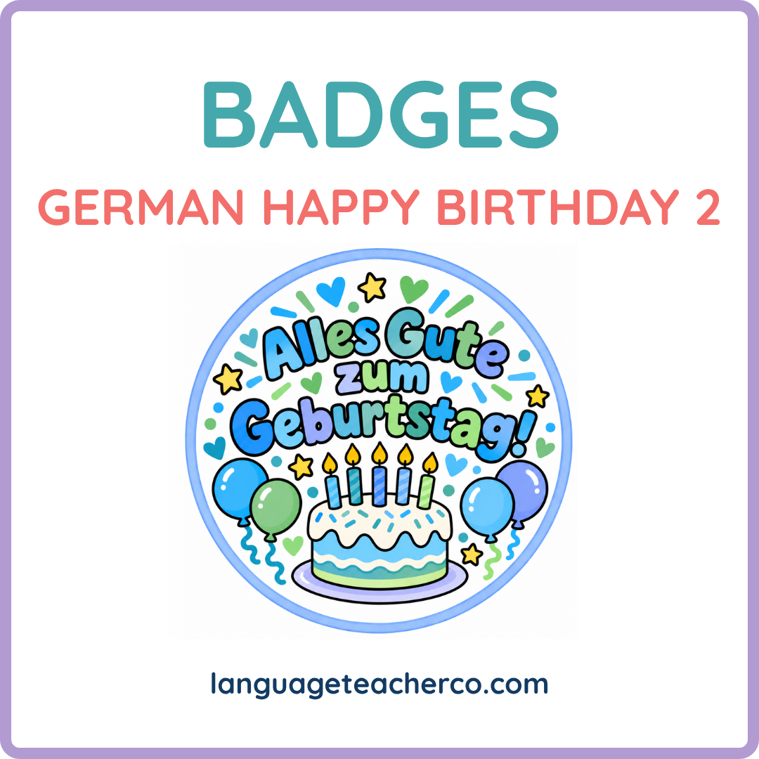 German Happy Birthday 2 Badges