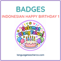 Indonesian Happy Birthday 1 Badges