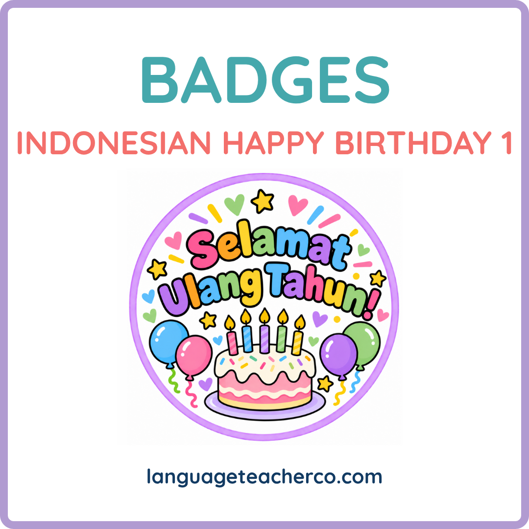 Indonesian Happy Birthday 1 Badges