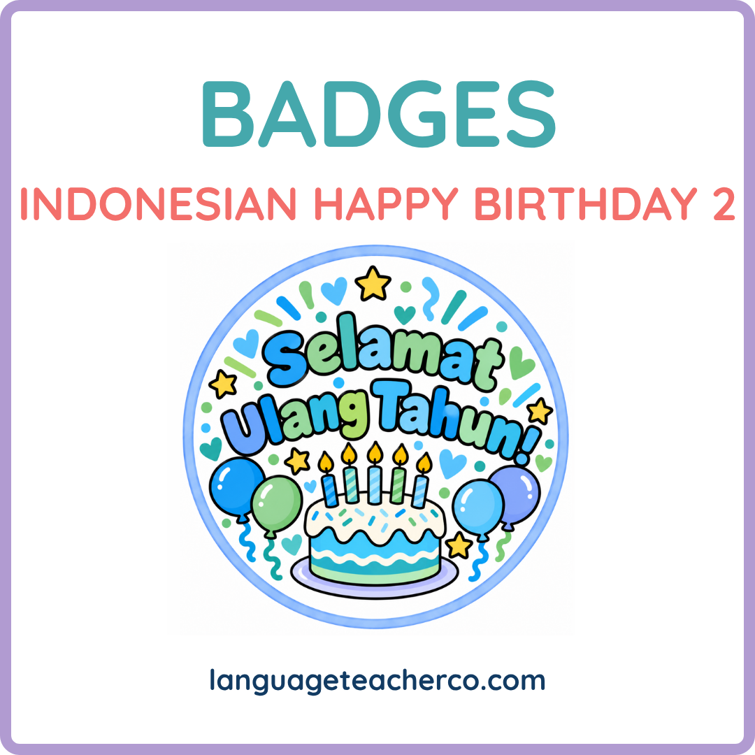 Indonesian Happy Birthday 2 Badges