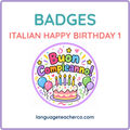 Italian Happy Birthday 1 Badges