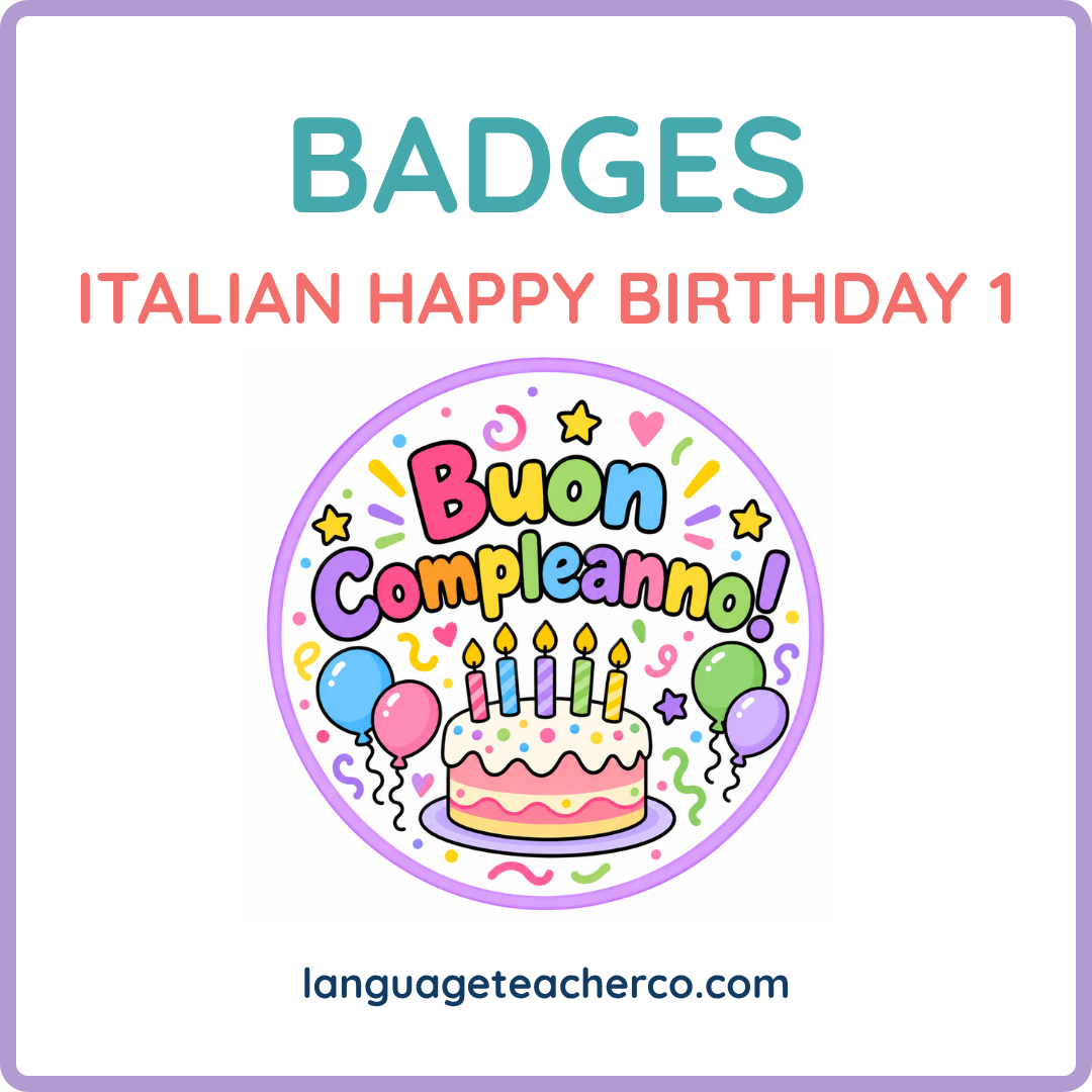 Italian Happy Birthday 1 Badges