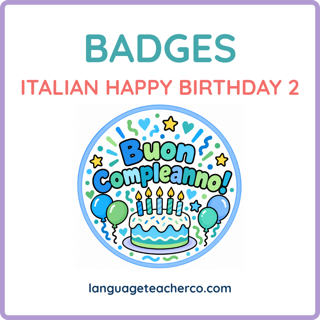 Italian Happy Birthday 2 Badges