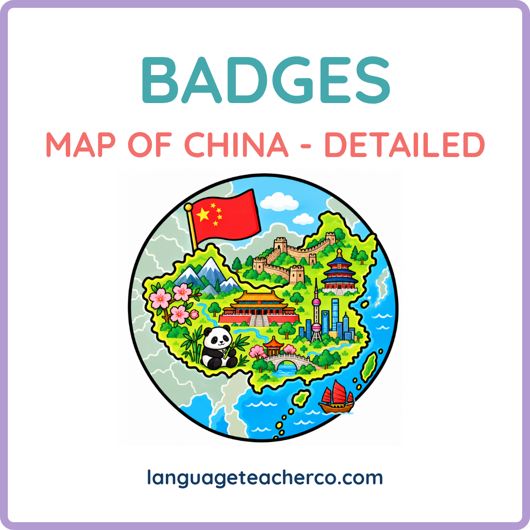 Map of China Badges - Detailed Design