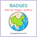 Map of China Badges - Simple Design
