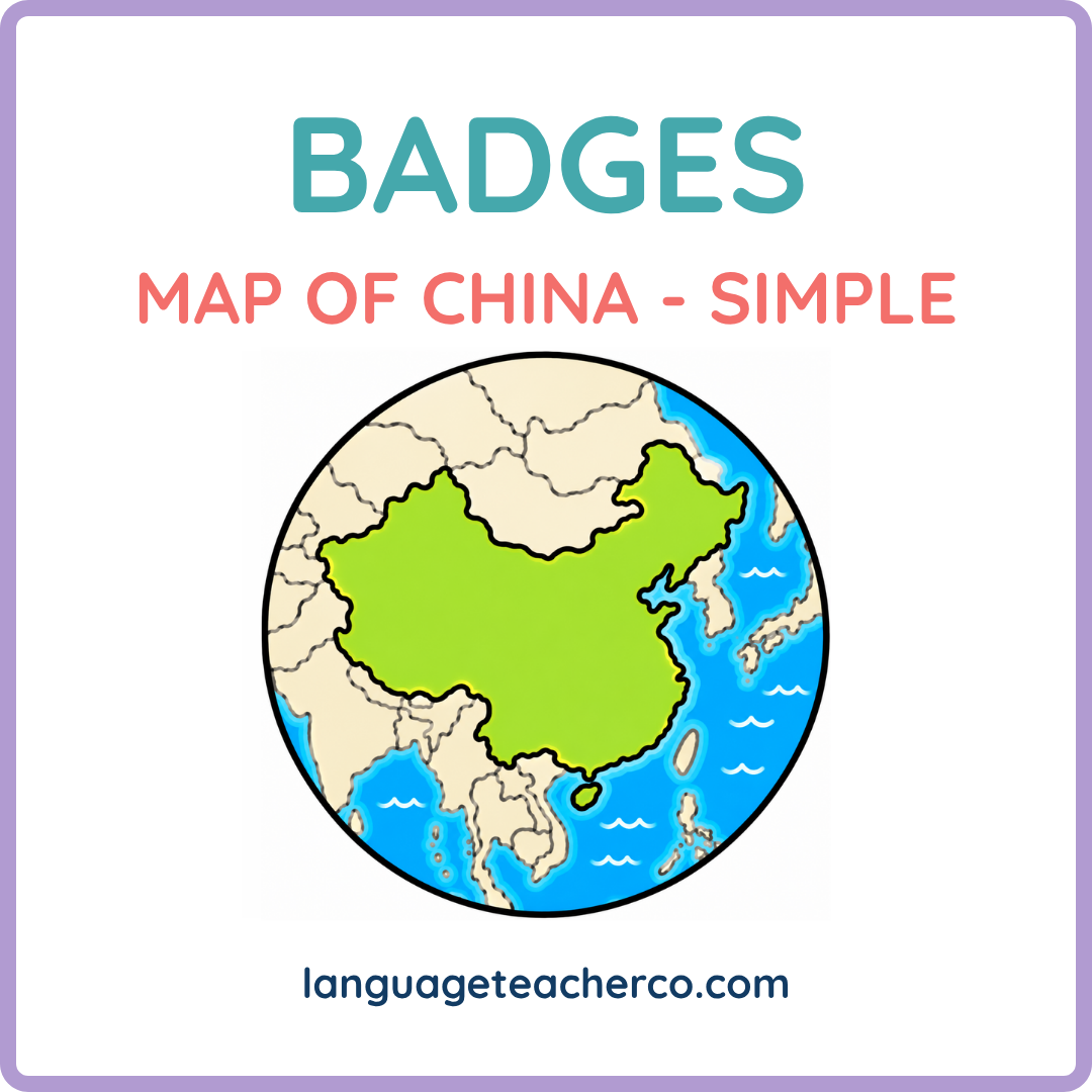 Map of China Badges - Simple Design