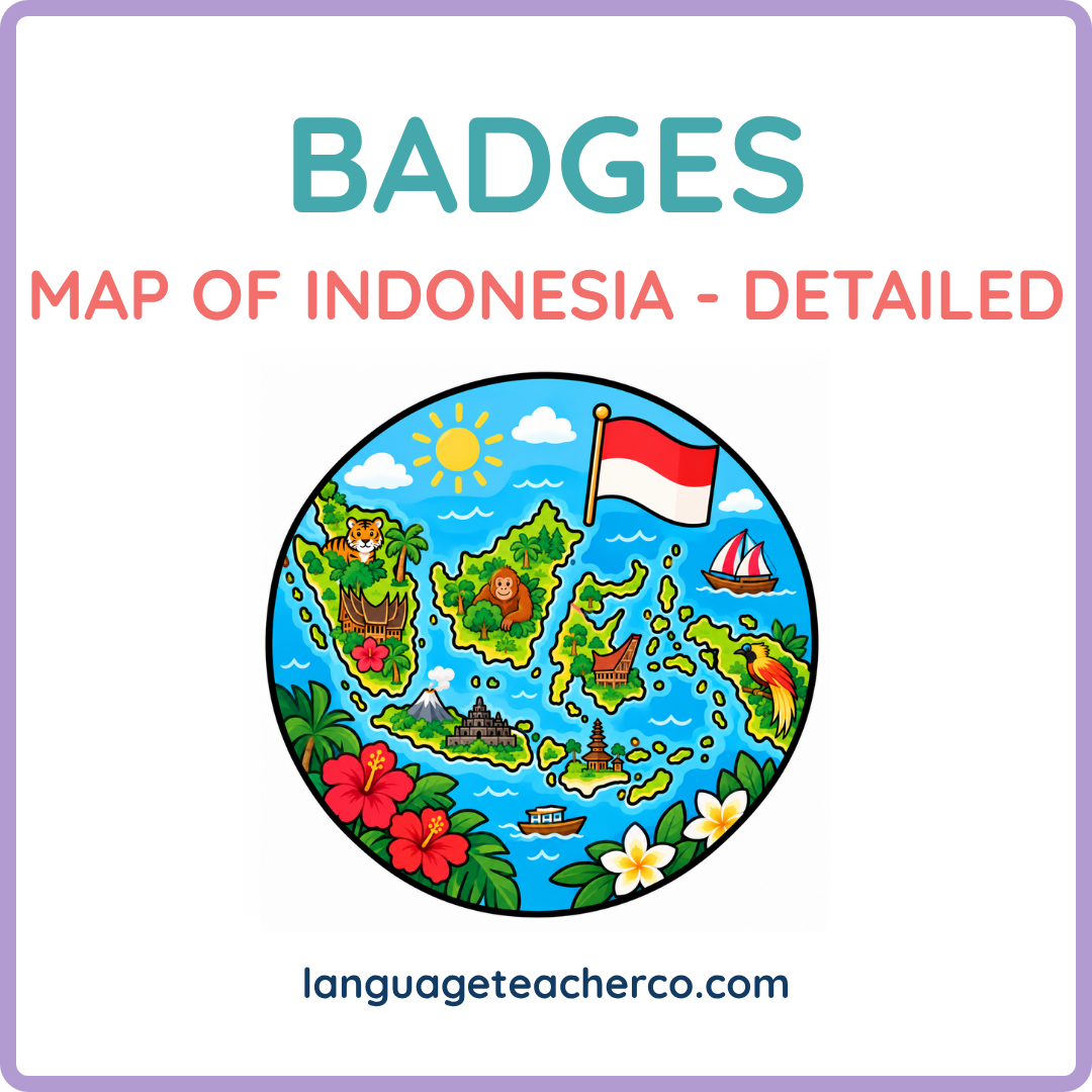 Map of Indonesian Badges - Detailed Design