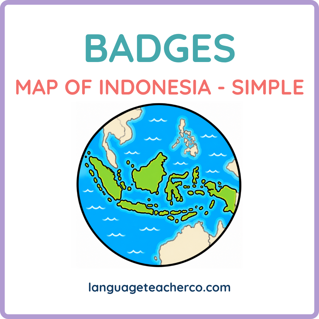 Map of Indonesia Badges - Simple Design