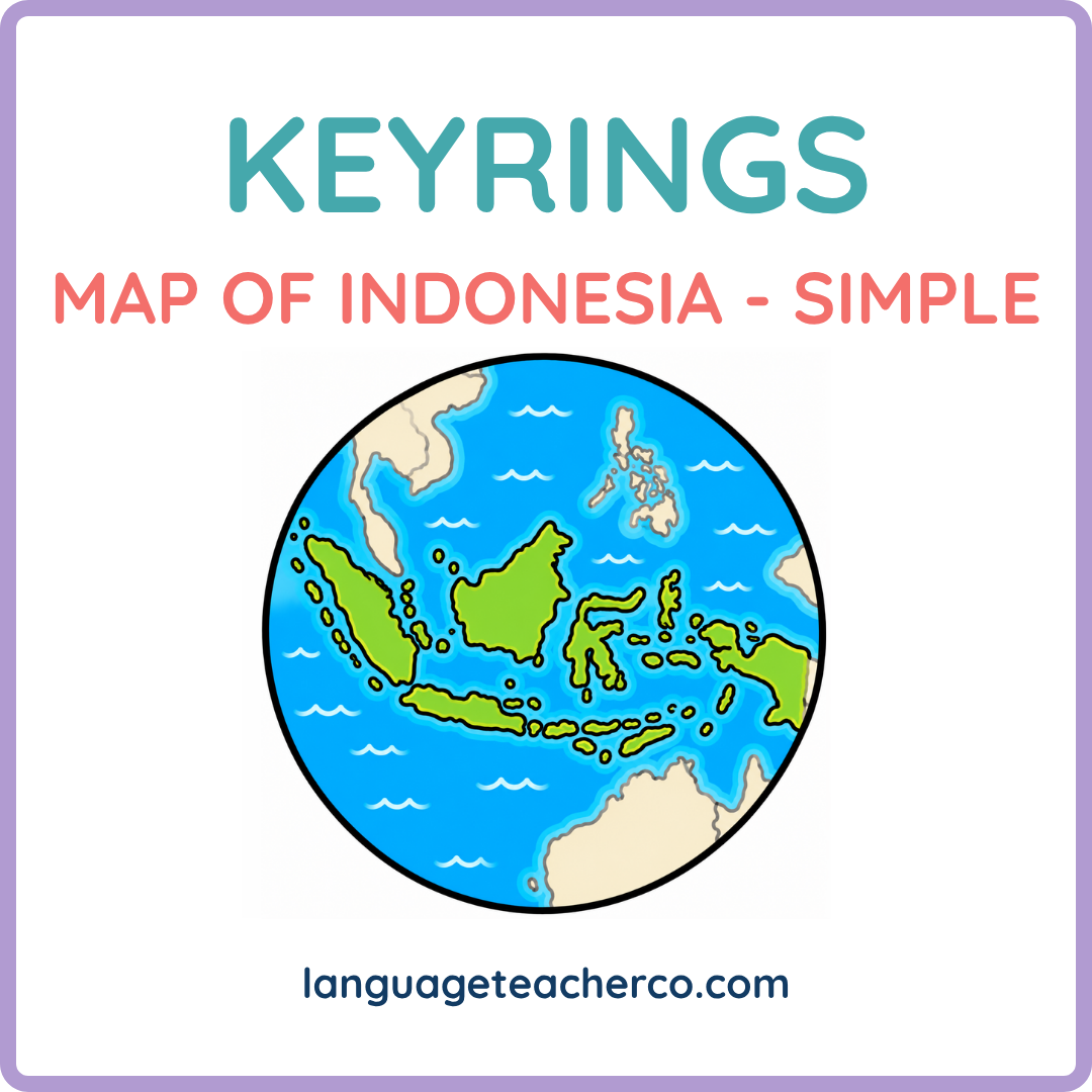 Map of Indonesia Keyrings - Simple Design