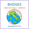 Map of Italy Badges - Simple Design