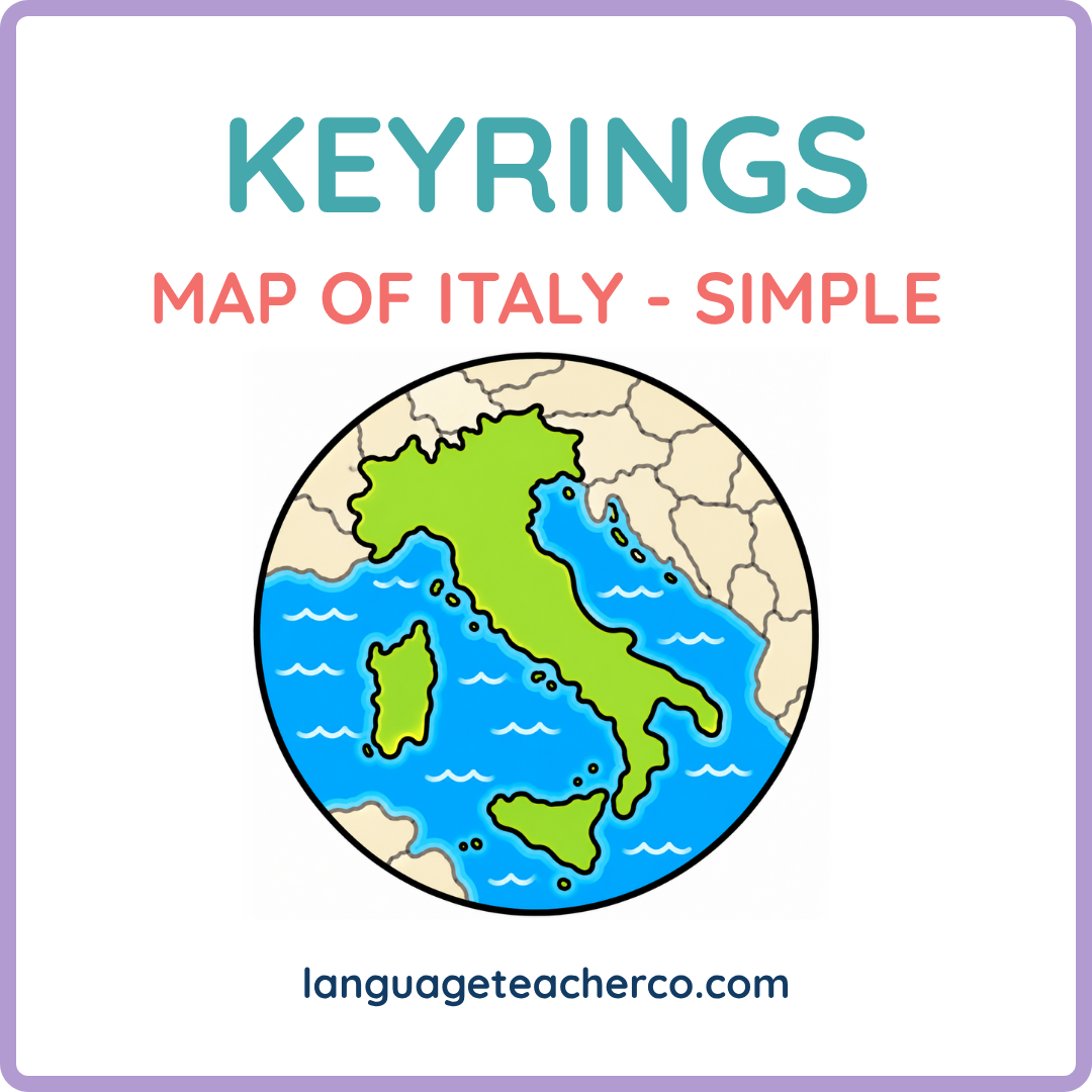 Map of Italy Keyrings - Simple Design