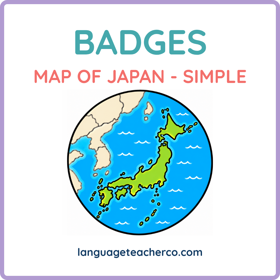 Map of Japan Badges - Simple Design