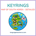 Map of South Korea Keyrings - Detailed Design