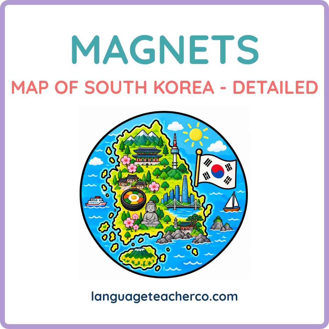 Map of South Korea Magnets - Detailed Design