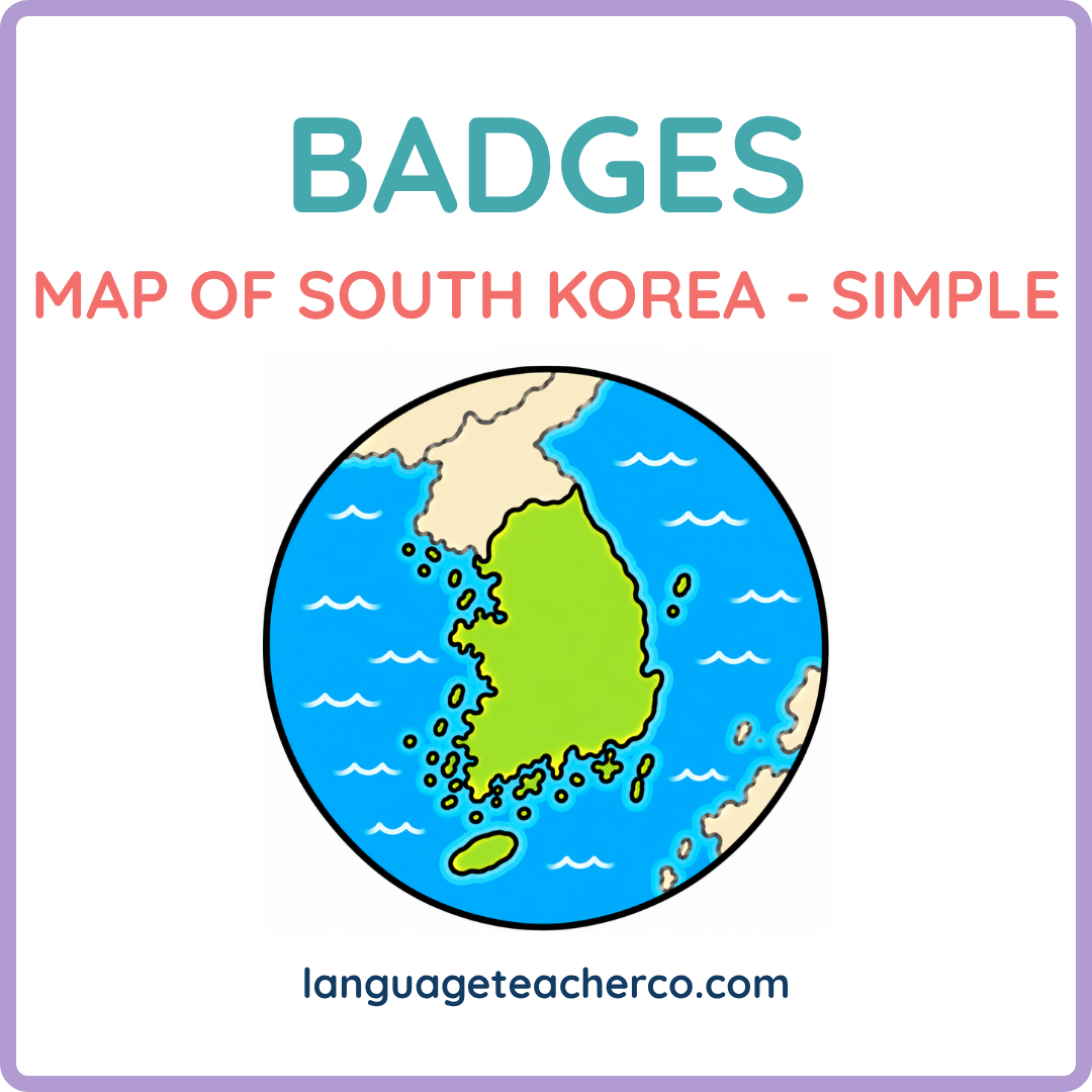 Map of South Korea Badges - Simple Design