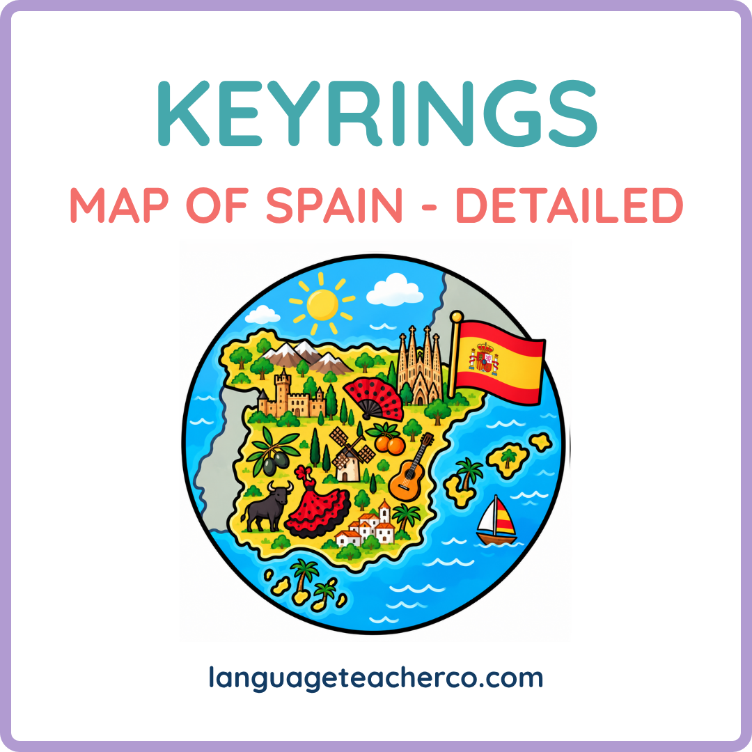 Map of Spain Keyrings - Detailed Design