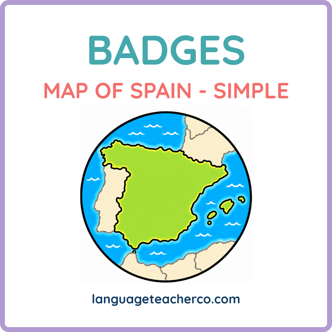 Map of Spain Badges - Simple Design