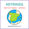 Map of Spain Keyrings - Simple Design