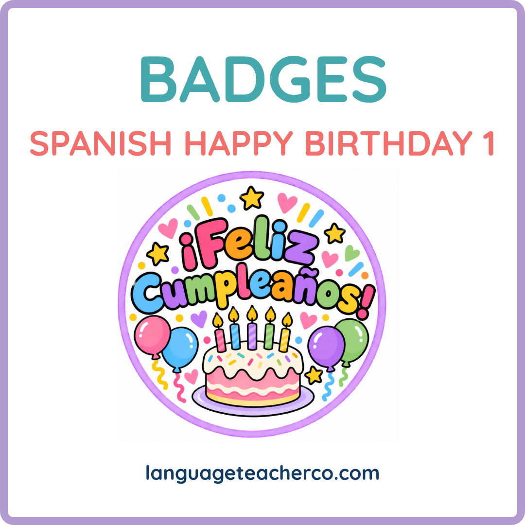 Spanish Happy Birthday 1 Badges