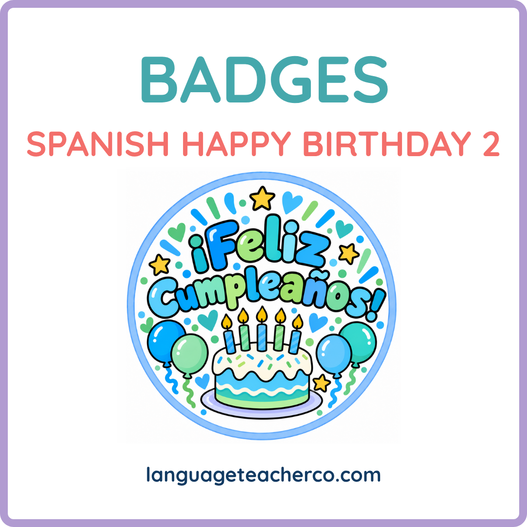 Spanish Happy Birthday 2 Badges