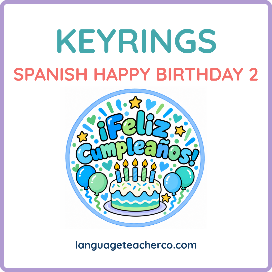 Spanish Happy Birthday 2 Keyrings
