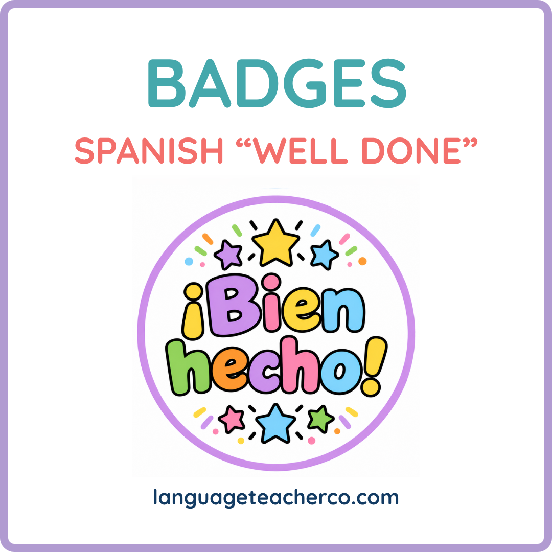 Spanish Well Done Badges